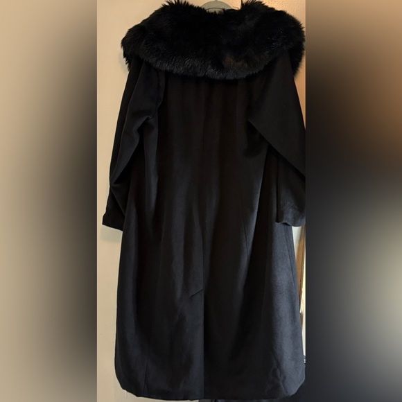 Jessica London Plus Size Long Wool-blend Coat With Faux Fur Collar 24 - Picture 7 of 9